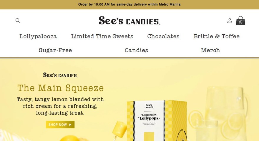 See's Candies Manila homepage